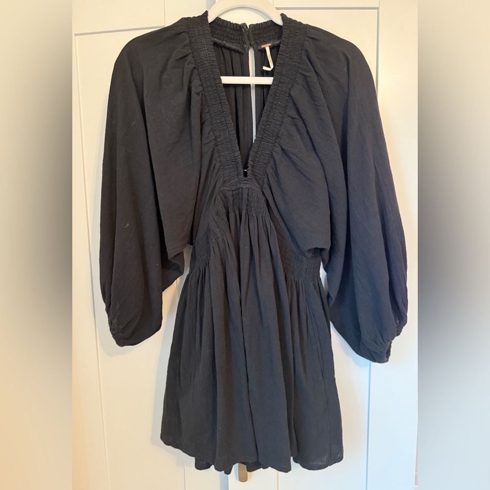 Free People Black Textured Knit Dress